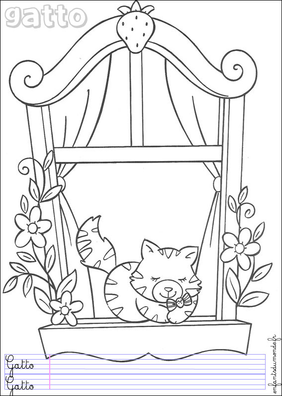 coloriage chat 2